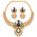 Peacock Kundan Necklace Set with Earrings