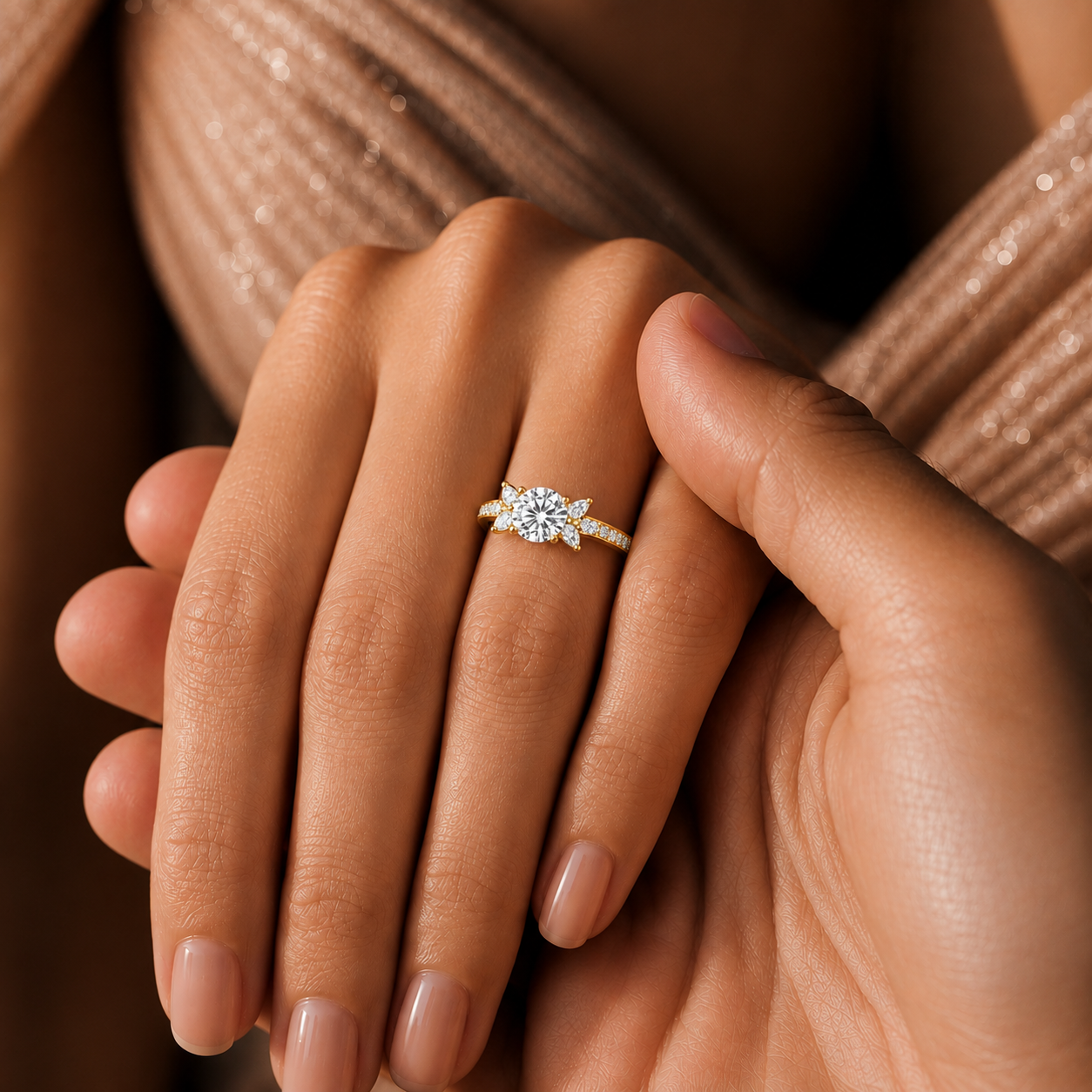 Floral Engagement Ring