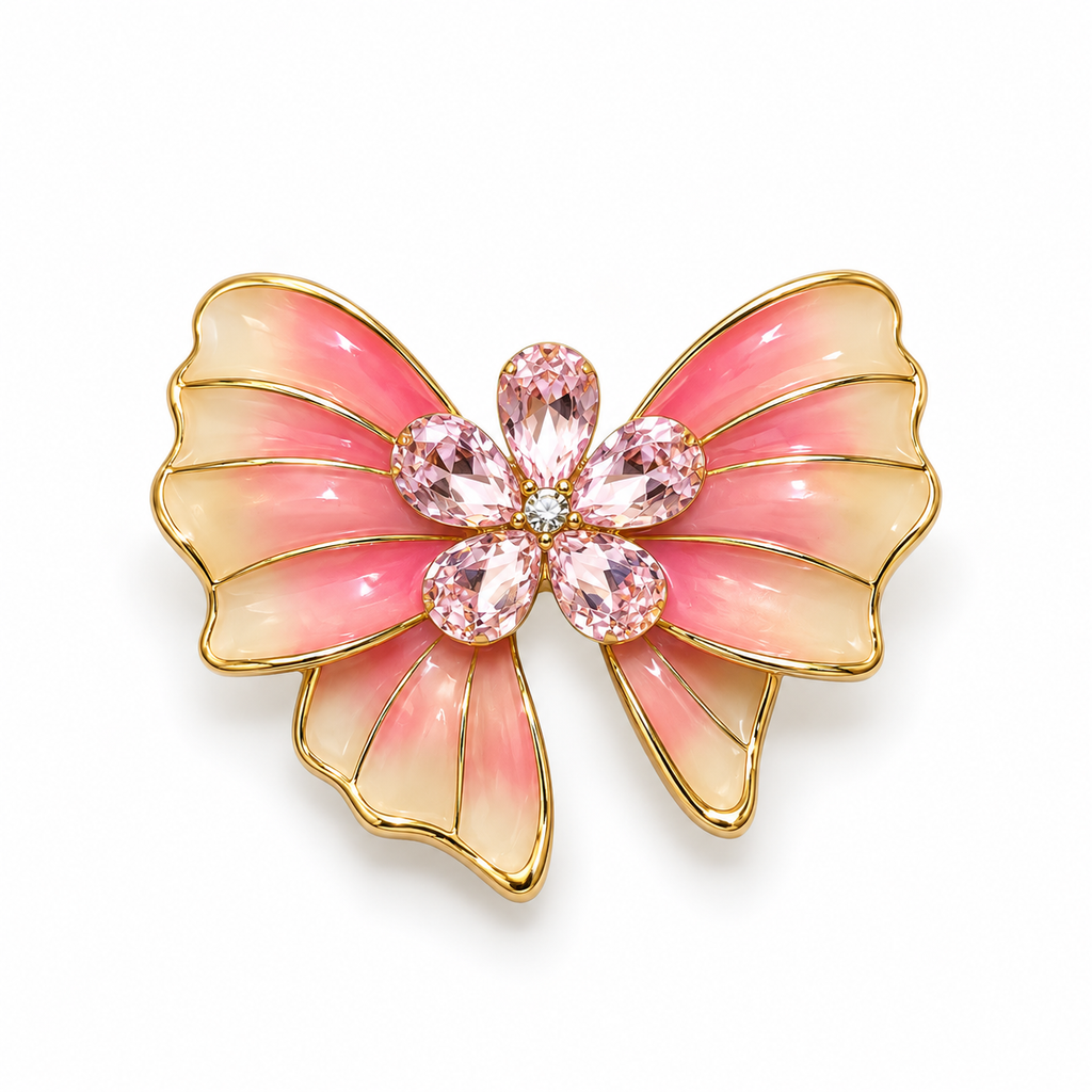1. Gold butterfly brooch for women crafted from 316L stainless steel