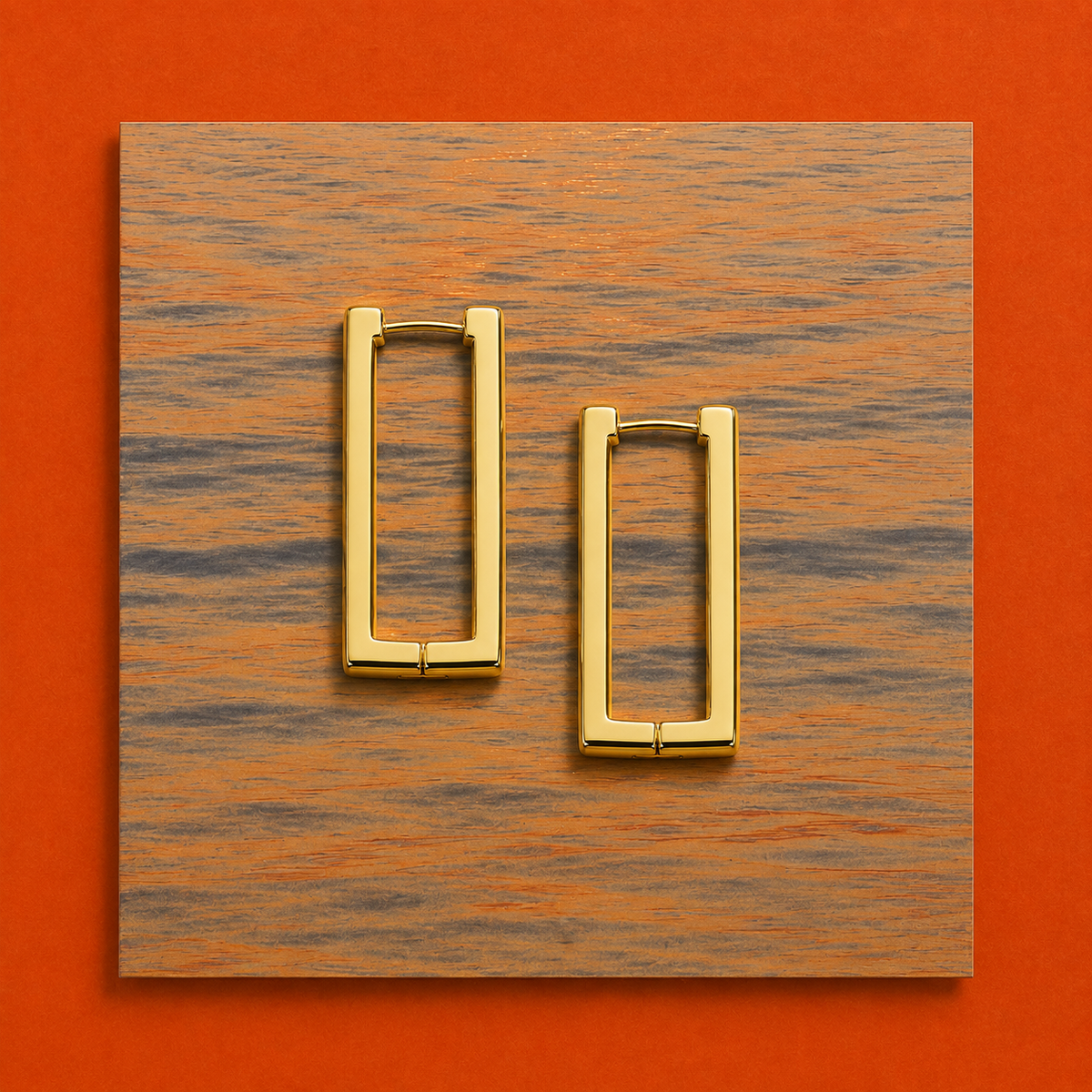 Geometric Rectangle Hoop Earrings