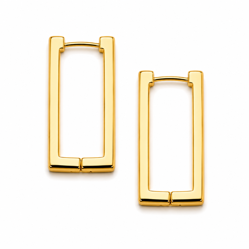 Geometric Rectangle Hoop Earrings