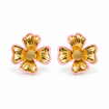Pink Floral Statement Earrings for Women