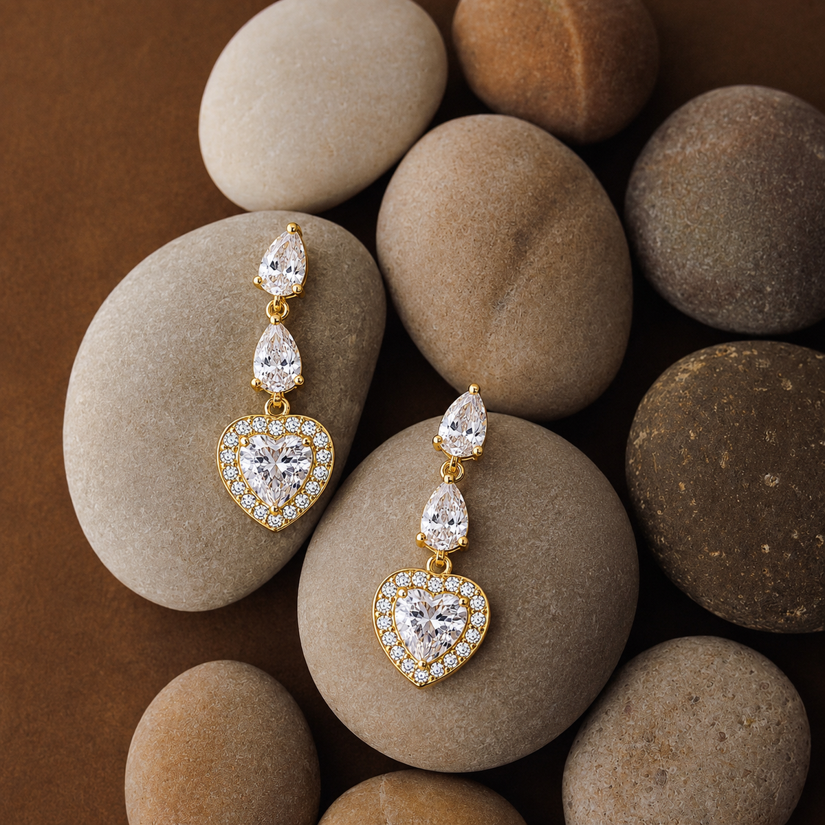 Heart Drop Dangle Earrings