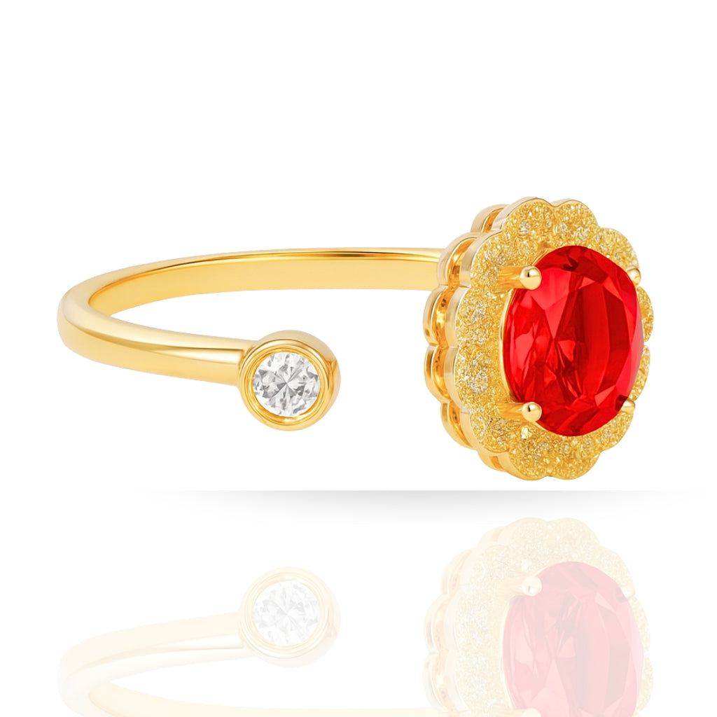 Red CZ Floral Bracelet