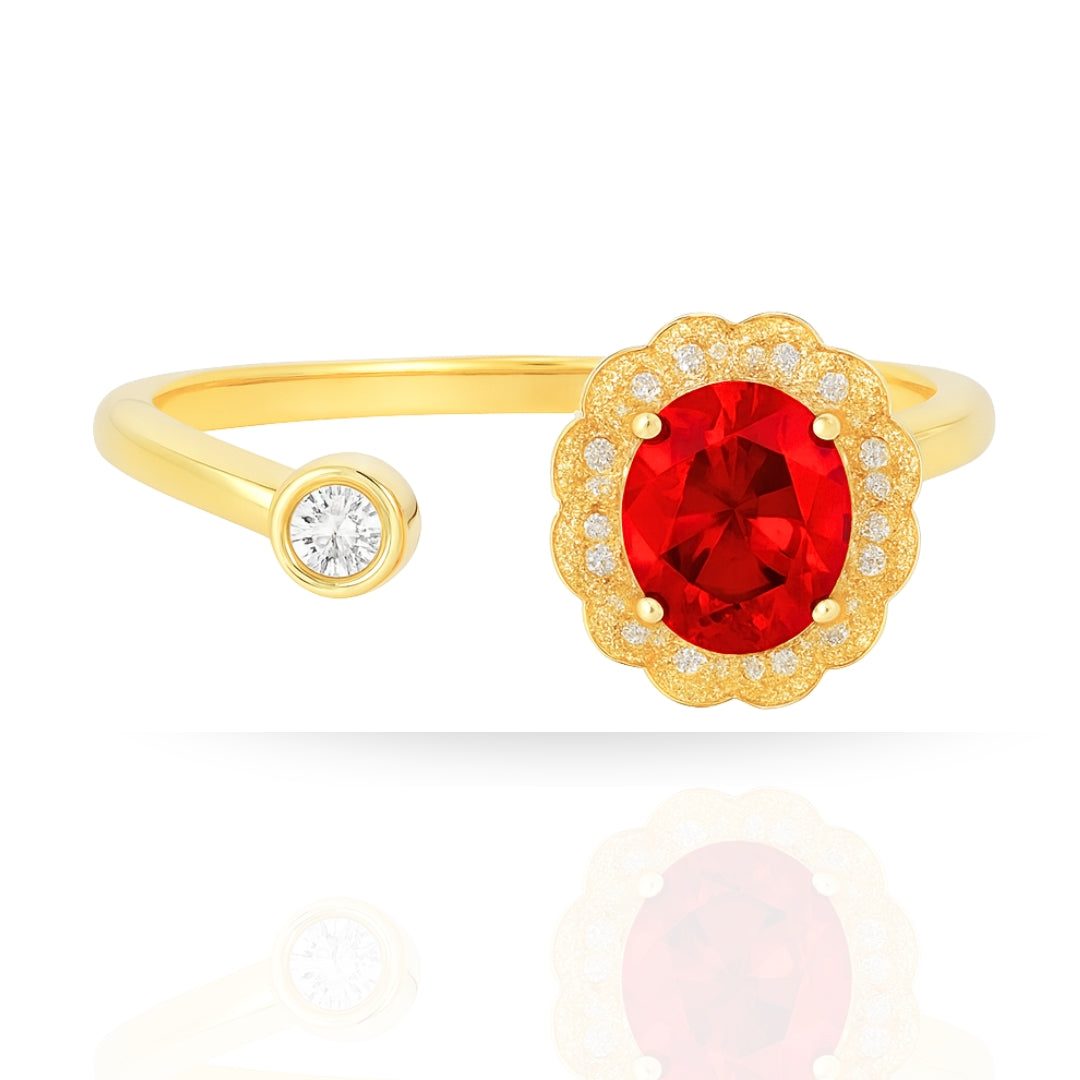 Red CZ Floral Bracelet