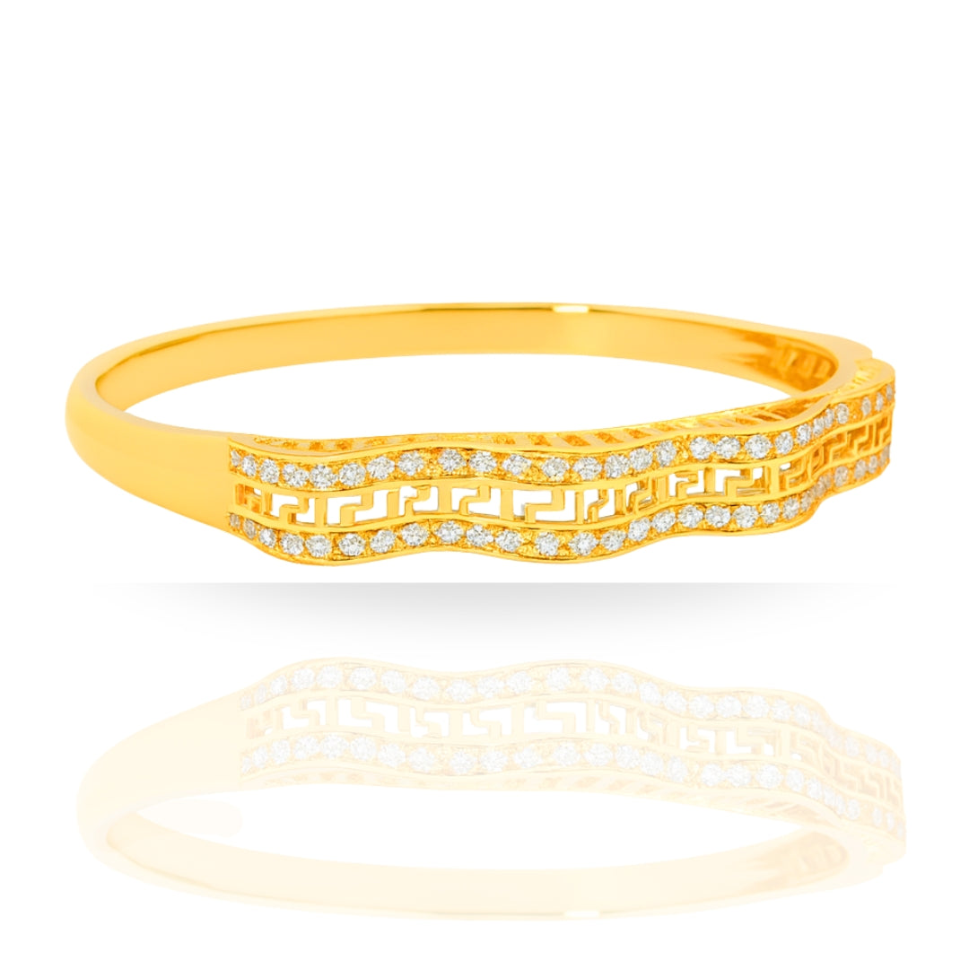 Greek Pattern CZ Bracelet