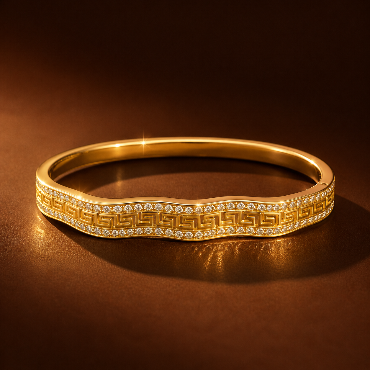 Greek Pattern CZ Bracelet