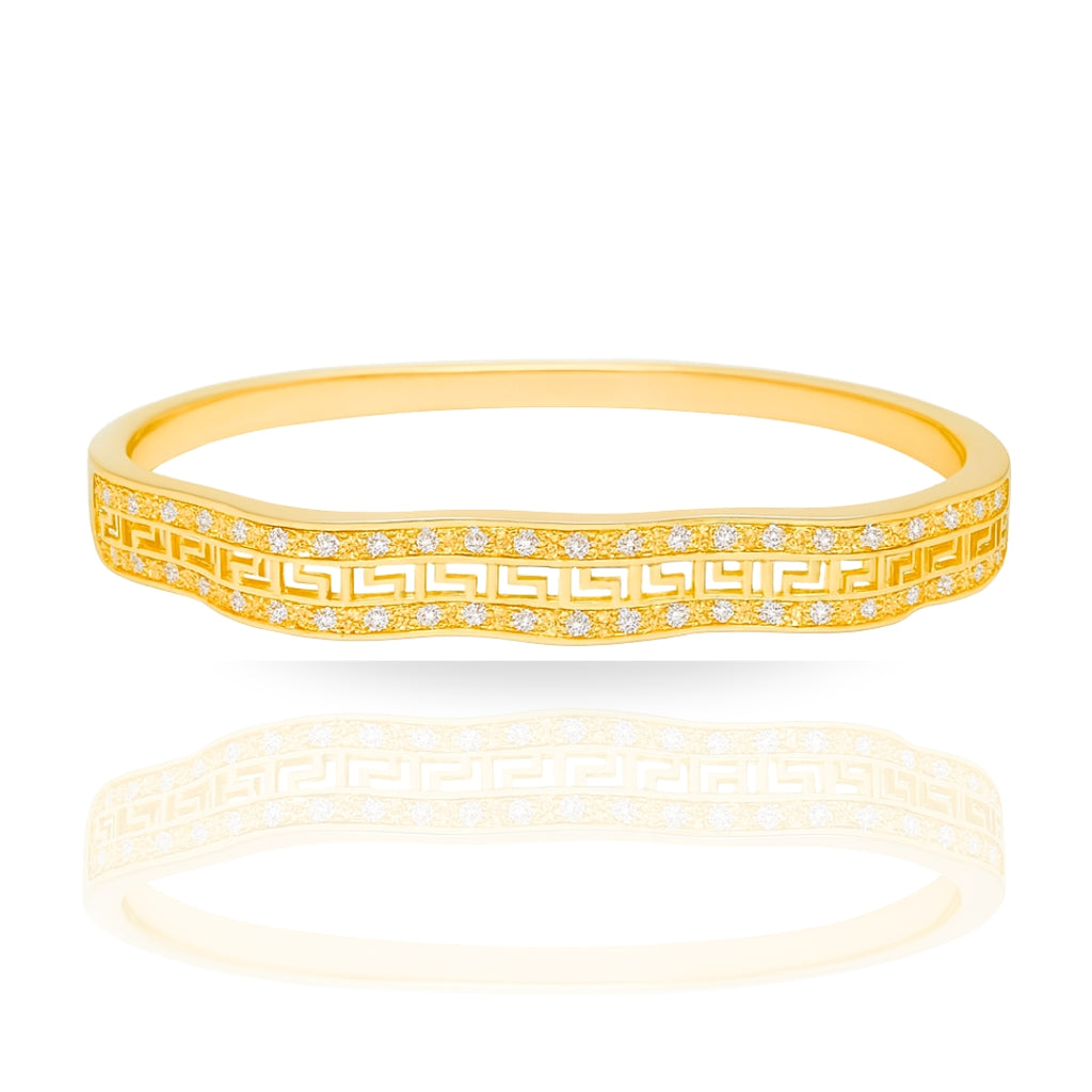 Greek Pattern CZ Bracelet