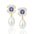 Floral Pearl Drop Earrings