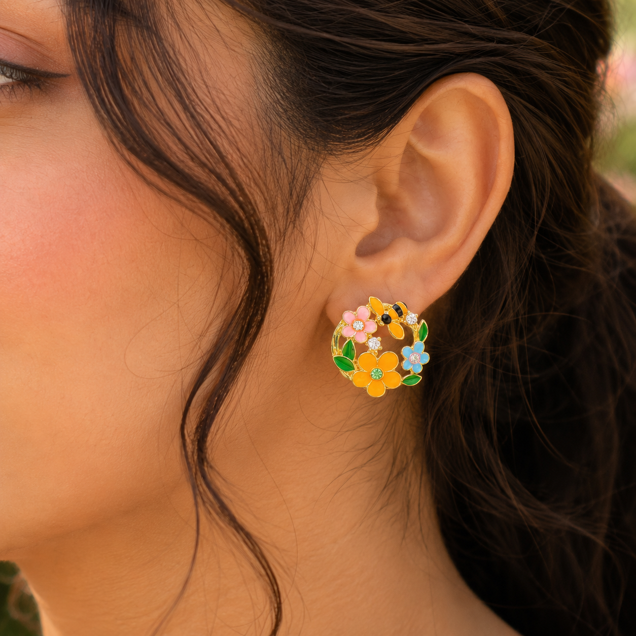 Floral Bee Stud