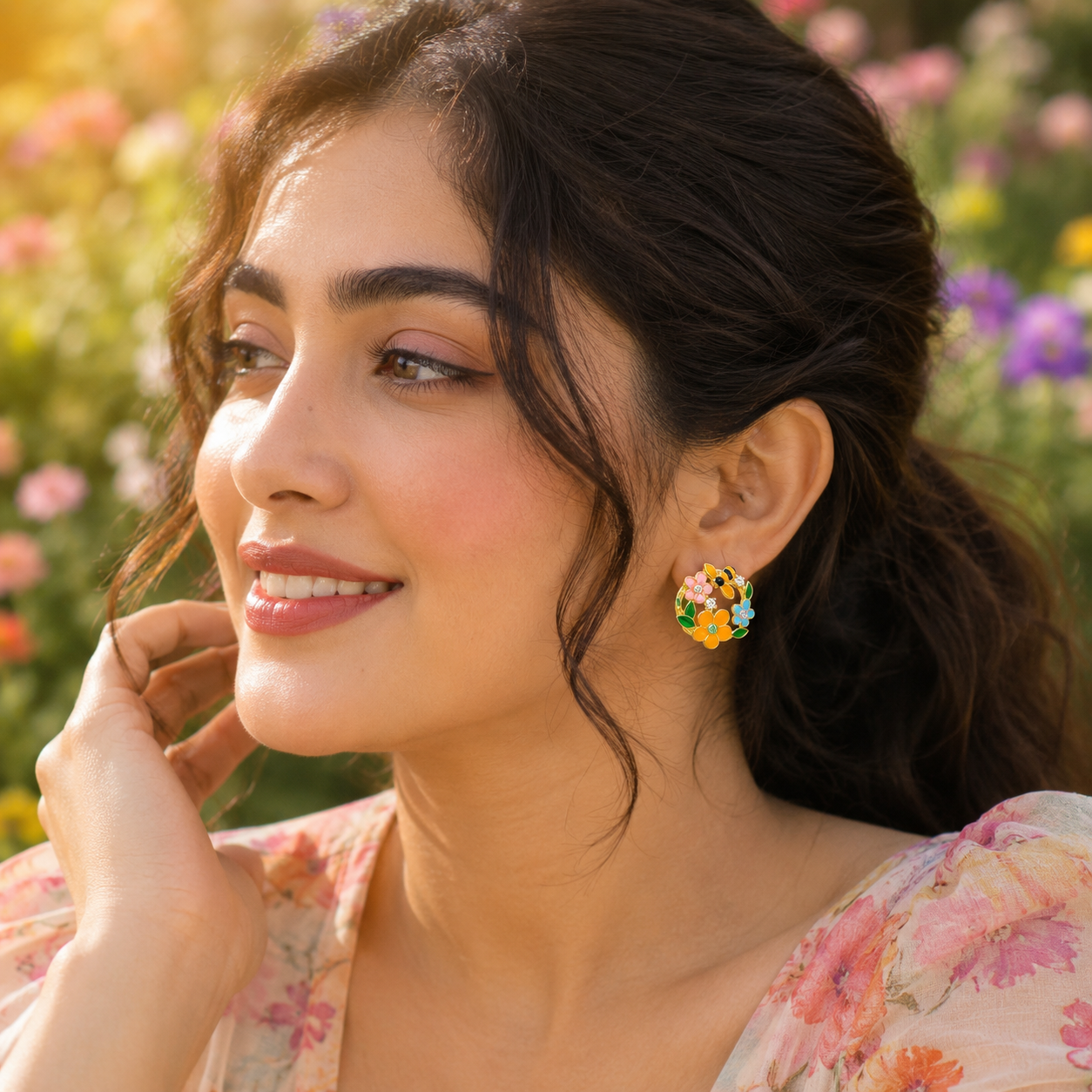 Floral Bee Stud