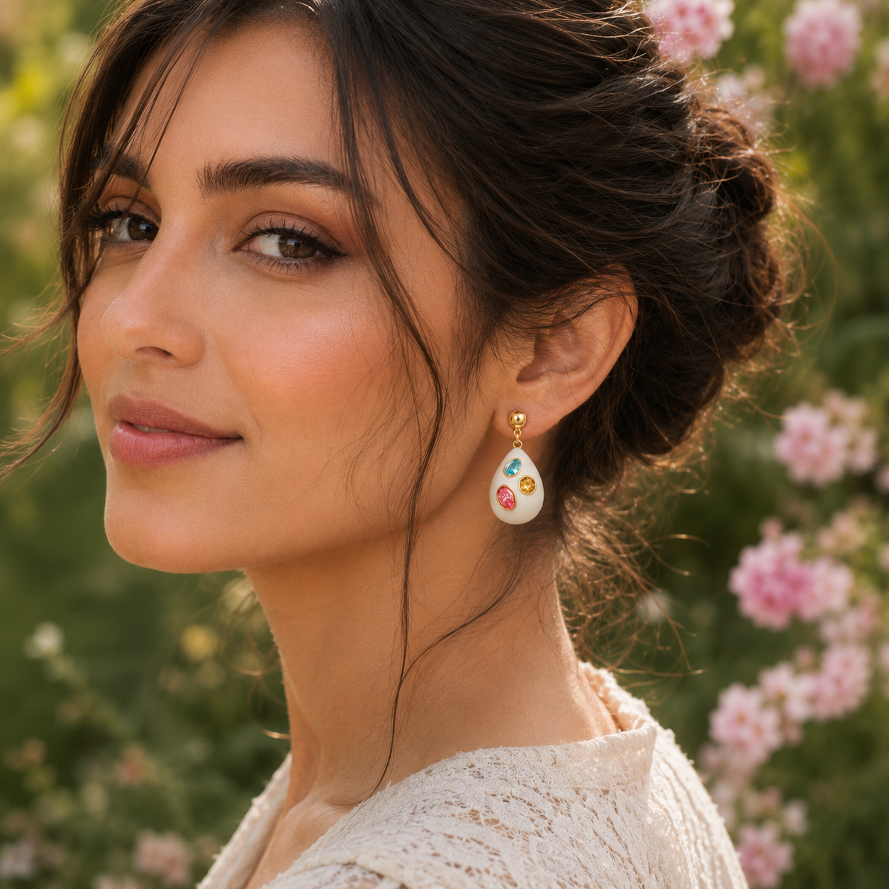 Gemstone Drop Earrings
