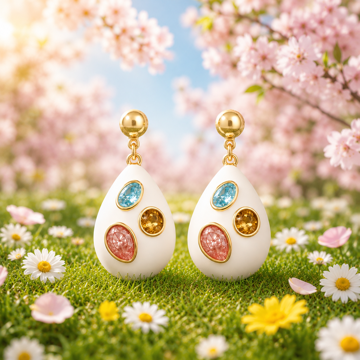 Gemstone Drop Earrings