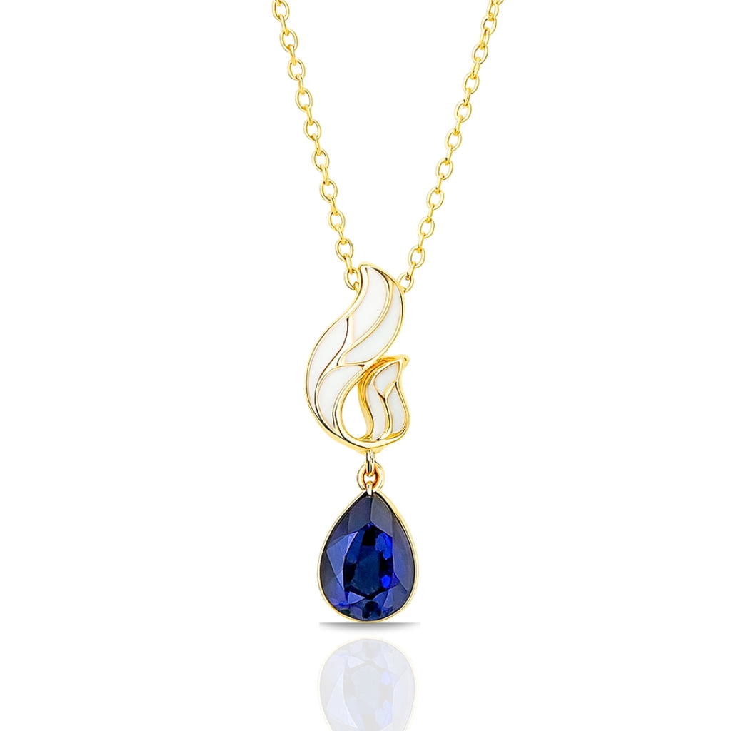 Blue Teardrop Chain Necklace