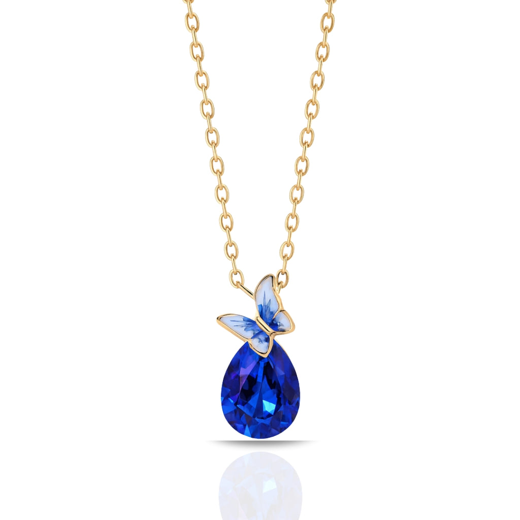 Butterfly Teardrop Chain Pendant