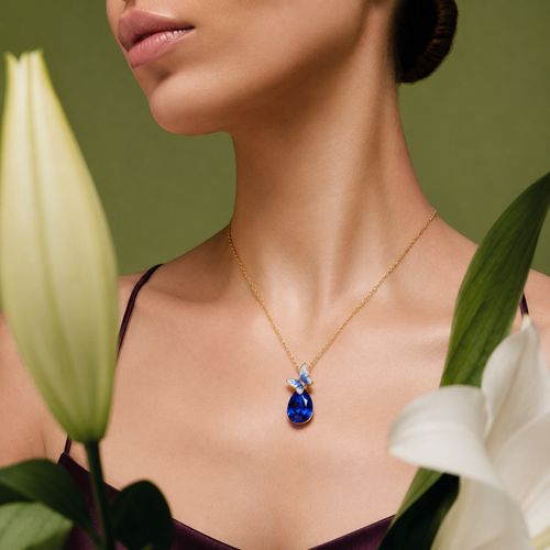 Butterfly Teardrop Chain Pendant
