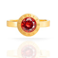 Four Gemstone Roman Numeral Ring