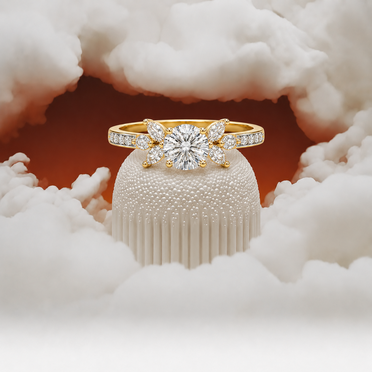 Floral Engagement Ring