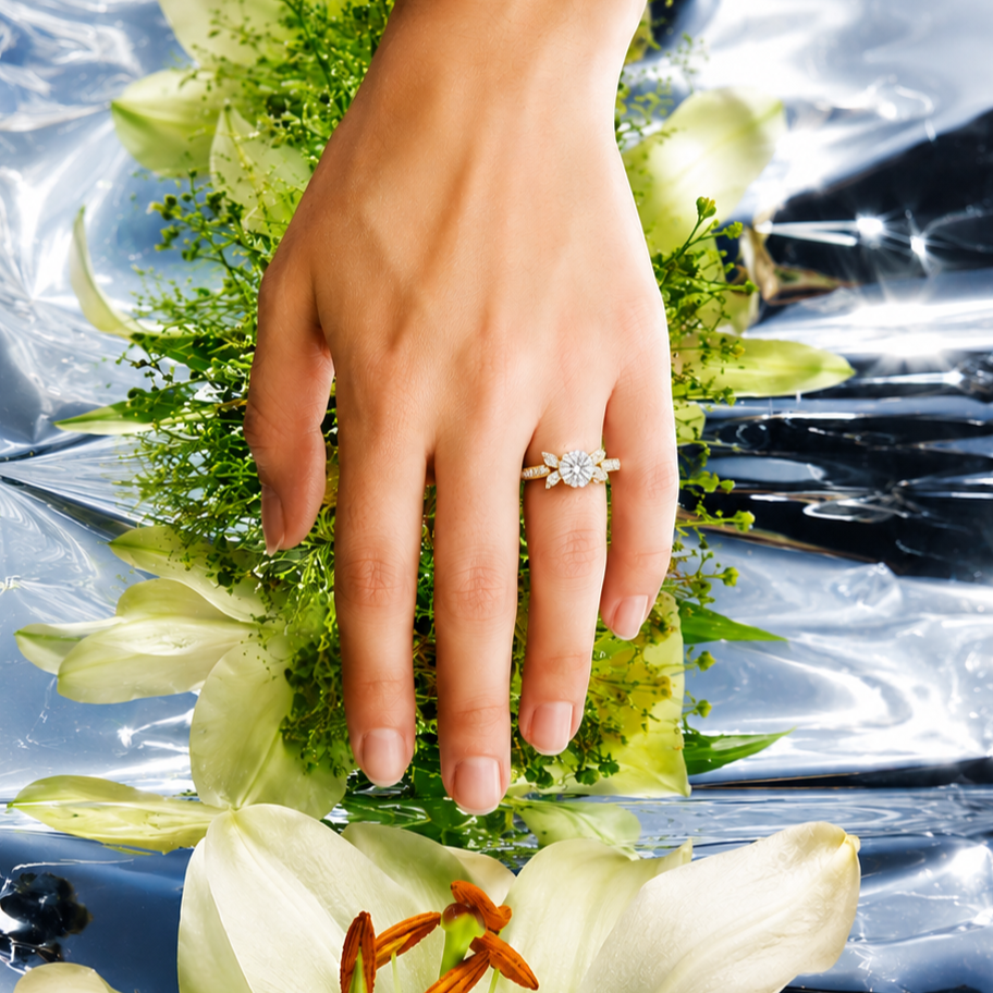 Floral Engagement Ring