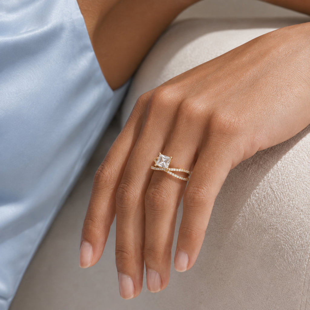 Square Cut CZ Ring