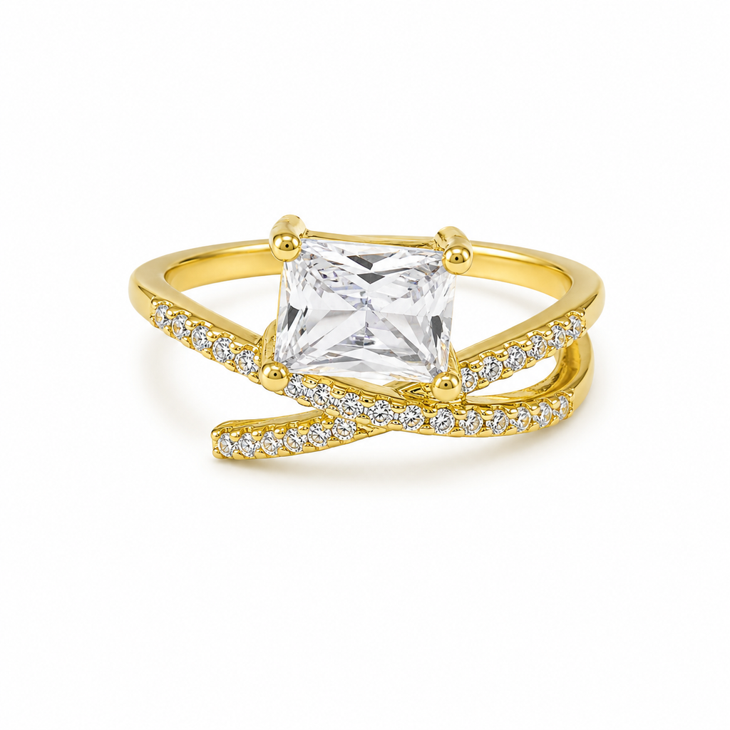 Square Cut CZ Ring