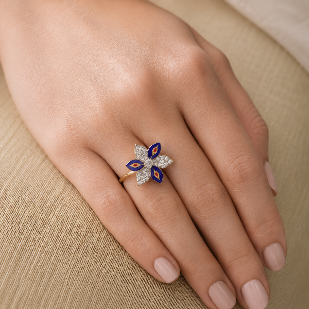 Meenakari Cocktail Statement Ring for Women